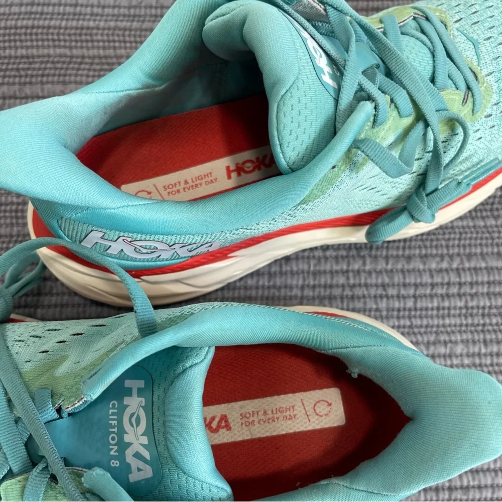 Hoka One One Clifton 8 Women's Size 9 B Blue Running Athletic Sneakers - Picture 11 of 12